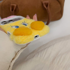 Yellow plush Tweety Bird phone case