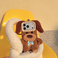 Brown plush puppy iPhone case