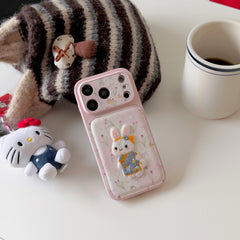 Tulip embroidered bunny iPhone case