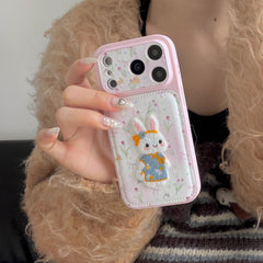 Tulip embroidered bunny iPhone case