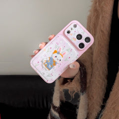 Tulip embroidered bunny iPhone case