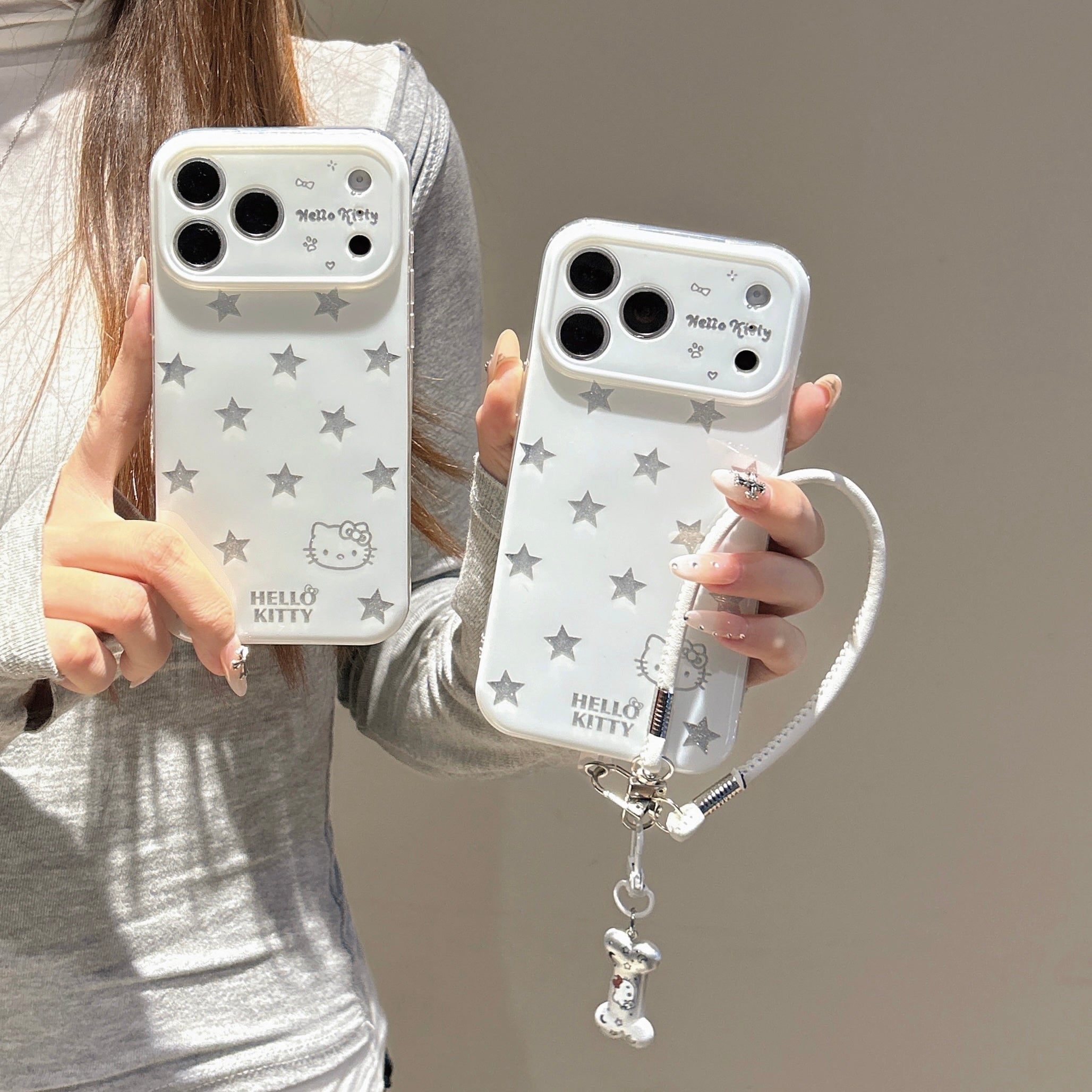 Sparkly Starry Kitty Case: 360° Protective Shockproof Glitter Series for iPhone 13-17 Series | Kawaii Bling Tech Accessory