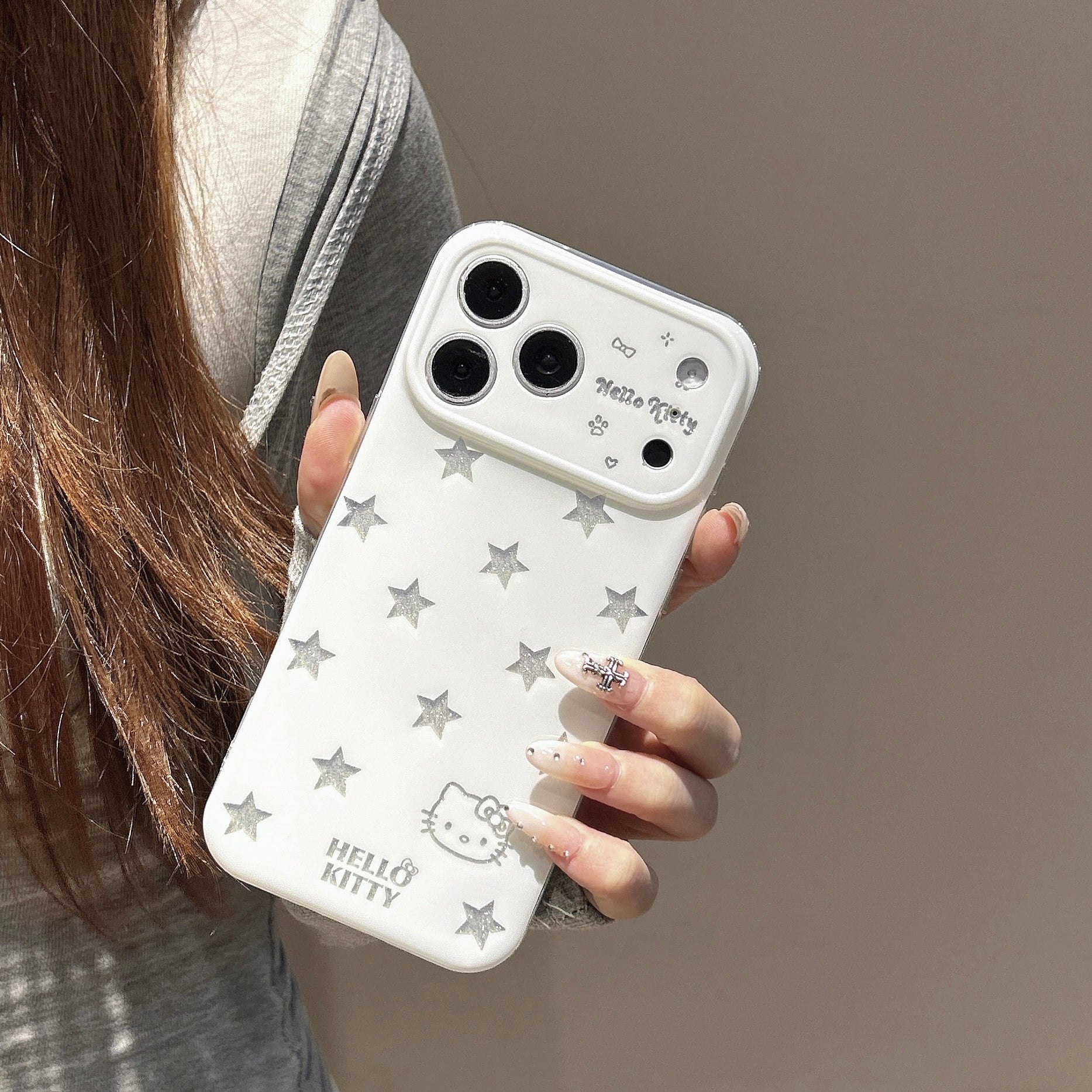 Sparkly Starry Kitty Case: 360° Protective Shockproof Glitter Series for iPhone 13-17 Series | Kawaii Bling Tech Accessory