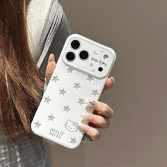 Sparkly Starry Kitty Case: 360° Protective Shockproof Glitter Series for iPhone 13-17 Series | Kawaii Bling Tech Accessory