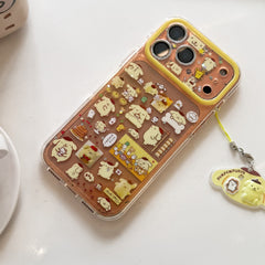 "Golden Pudding" Sparkle Case - All-over Pompompurin Print with Adorable Phone Charm for iPhone 17/16/15 Pro Max