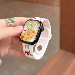 Two-tone silicone Miffy Apple watch band