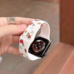 Two-tone silicone Miffy Apple watch band