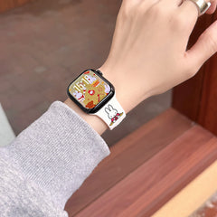 Two-tone silicone Miffy Apple watch band