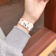 Two-tone silicone Miffy Apple watch band