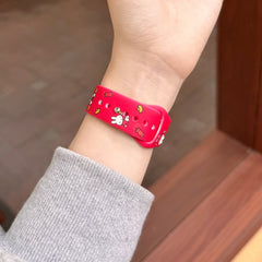 Two-tone silicone Miffy Apple watch band