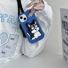 Cute Husky Dog Stand Phone Case