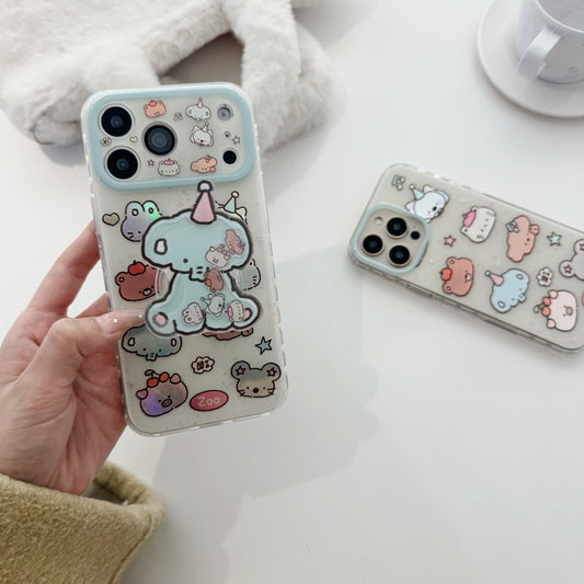 "Floating Friends" Case - 3D Animal Design with Shaker Ring Holder for iPhone 17/16/15 Pro Max | Whimsical Interactive Tech Accessory