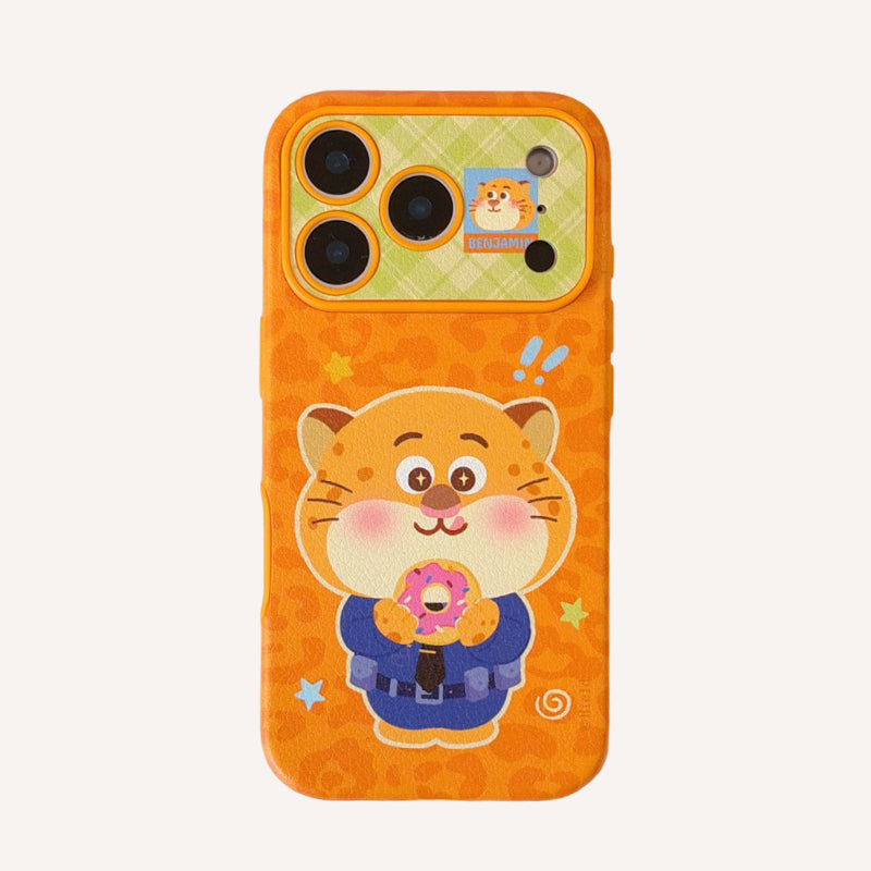 Police officer Leopard eating a donut phone case