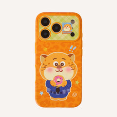 Police officer Leopard eating a donut phone case