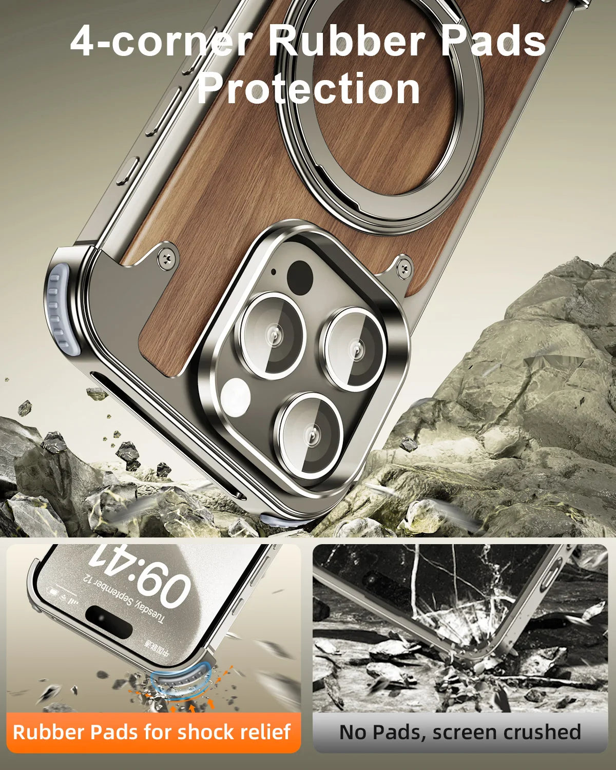Walnut Wood 360° Stand Cover
