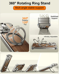 Walnut Wood 360° Stand Cover