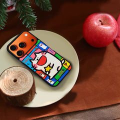 3D Embossed Small-Eye Cat Holding Star Phone Case for iPhone 13-17 Pro Max