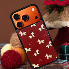 3D Embossed Pony All-Over Print Phone Case for iPhone 13-17 Pro Max