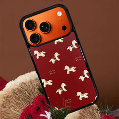 3D Embossed Pony All-Over Print Phone Case for iPhone 13-17 Pro Max
