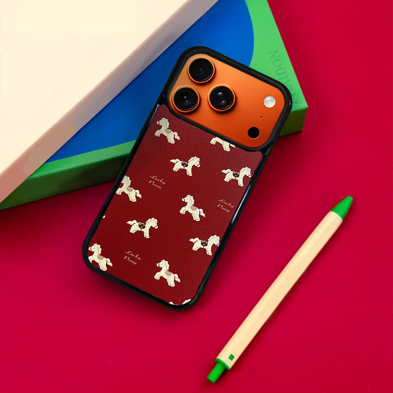 3D Embossed Pony All-Over Print Phone Case for iPhone 13-17 Pro Max