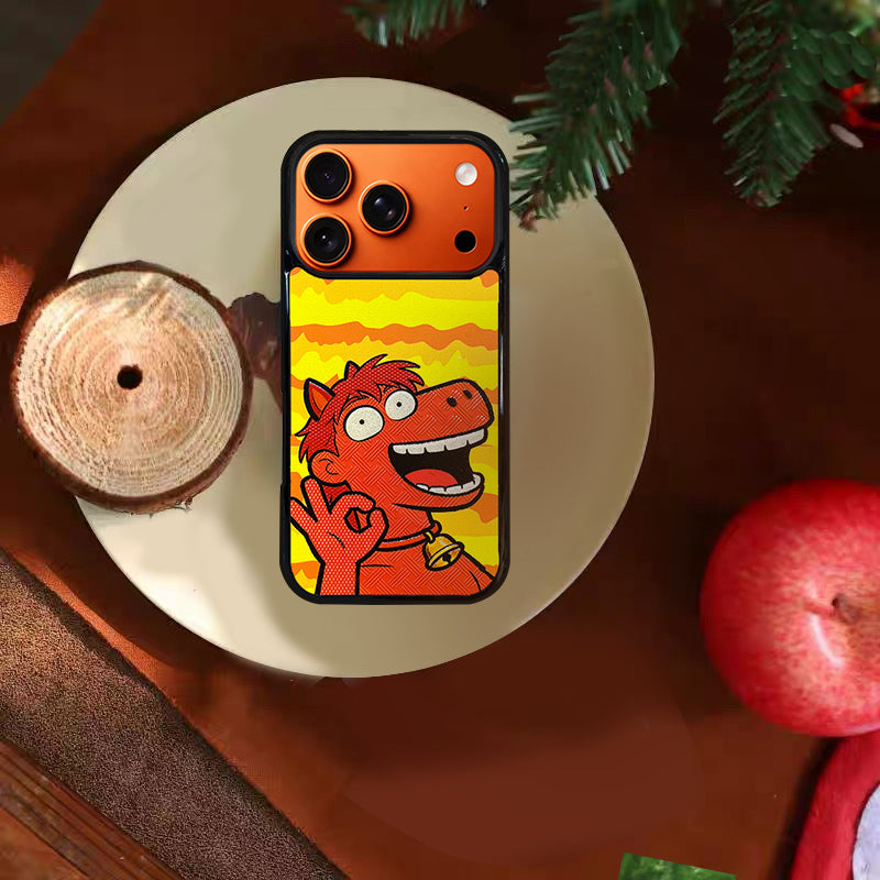 3D Embossed OK Pony Phone Case for iPhone 13-17 Pro Max