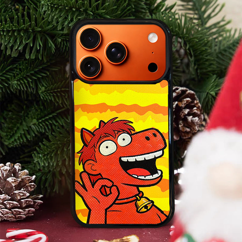 3D Embossed OK Pony Phone Case for iPhone 13-17 Pro Max