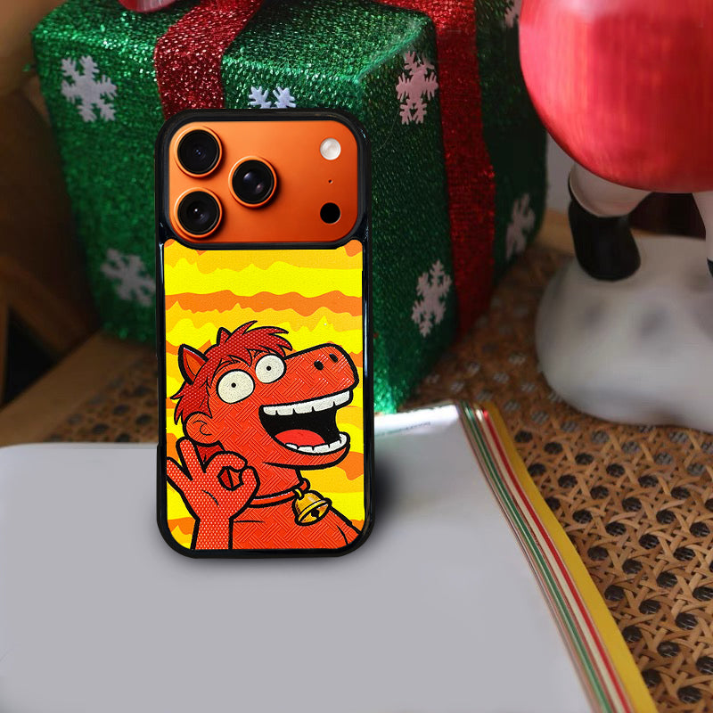 3D Embossed OK Pony Phone Case for iPhone 13-17 Pro Max