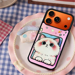 3D Embossed Foundation Tone Ragdoll Cat Phone Case for iPhone 13-17 Pro Max