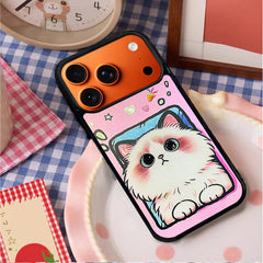 3D Embossed Foundation Tone Ragdoll Cat Phone Case for iPhone 13-17 Pro Max