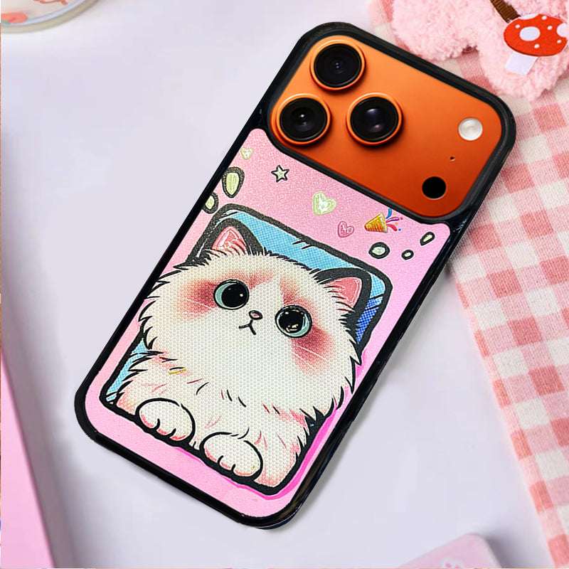 3D Embossed Foundation Tone Ragdoll Cat Phone Case for iPhone 13-17 Pro Max