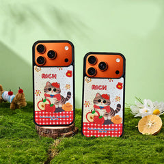 3D Embossed Rich Tabby Cat Phone Case for iPhone 13-17 Pro Max