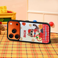 3D Embossed Rich Tabby Cat Phone Case for iPhone 13-17 Pro Max