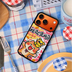 3D Embossed Lucky Smooth Orange Cat Phone Case for iPhone 13-17 Pro Max