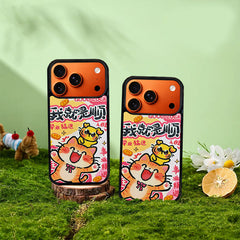 3D Embossed Lucky Smooth Orange Cat Phone Case for iPhone 13-17 Pro Max