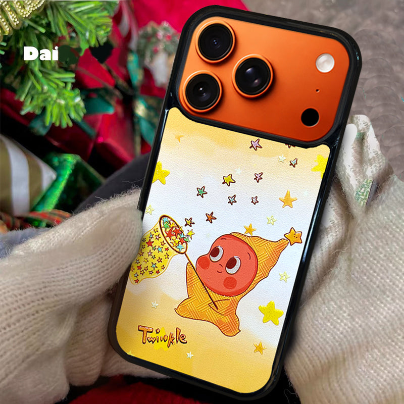 3D Embossed Twinkle Twinkle Star Catcher Phone Case for iPhone 13-17 Pro Max