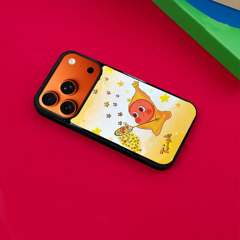 3D Embossed Twinkle Twinkle Star Catcher Phone Case for iPhone 13-17 Pro Max