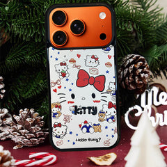 3D Embossed Minimalist Hello Kitty Phone Case for iPhone 13-17 Pro Max