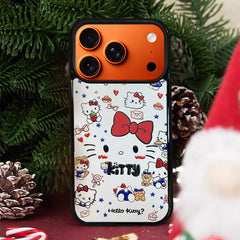 3D Embossed Minimalist Hello Kitty Phone Case for iPhone 13-17 Pro Max