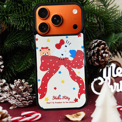 3D Embossed Hello Kitty Bow Phone Case for iPhone 13-17 Pro Max