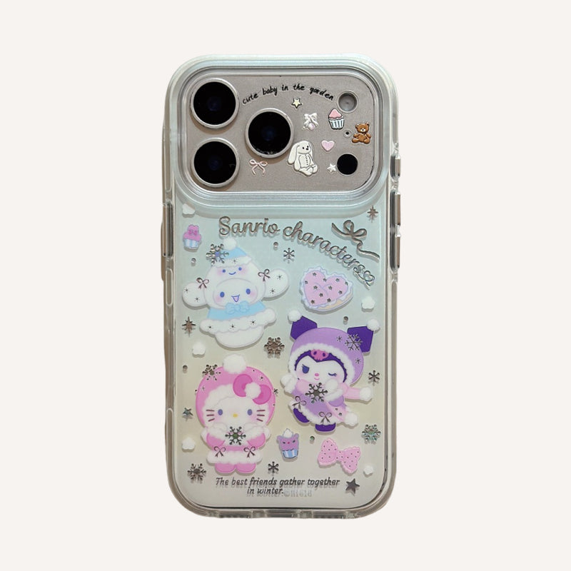Winter Silver Snowflake Sanrio Gold-Plated Phone Case