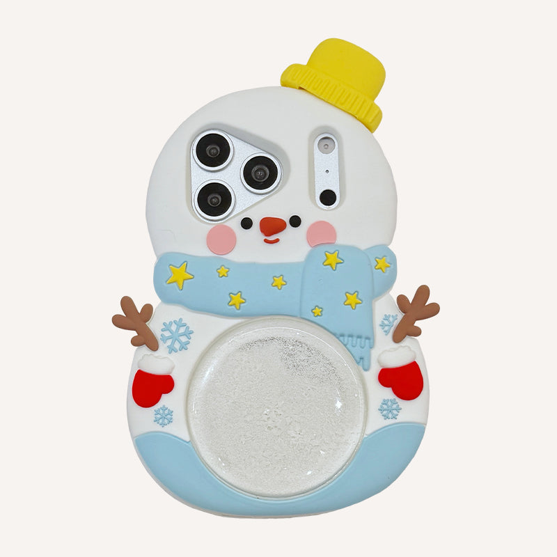 The quicksand snowman silicone phone case is suitable for Apple 17 PRO