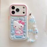 Load image into Gallery viewer, Snowflake hugging a snowman Kitty rounded 3D leather texture phone case