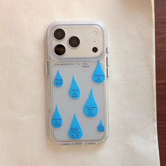 Blue raindrop clear iPhone case product photo