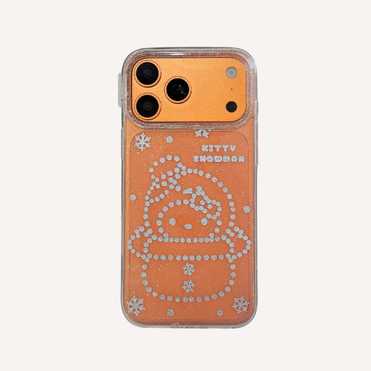 Glittery Snowman Kitty Phone Case